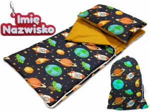 Śpiworek Przedszkolaka Personalizowany z Imieniem 140x75 Kosmos